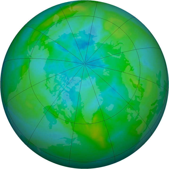 Arctic ozone map for 07 September 2015